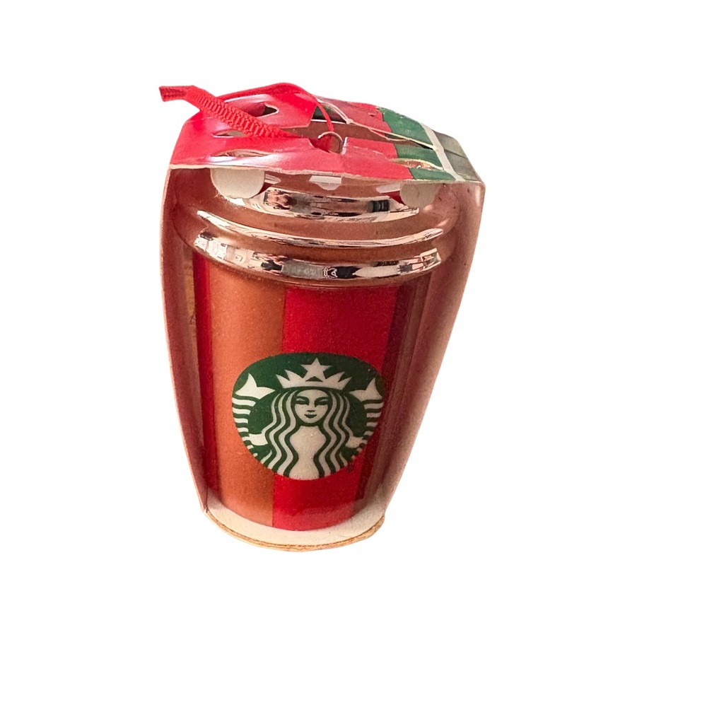 NWT: Starbucks • Striped‎ Red Travel Cup Ornament